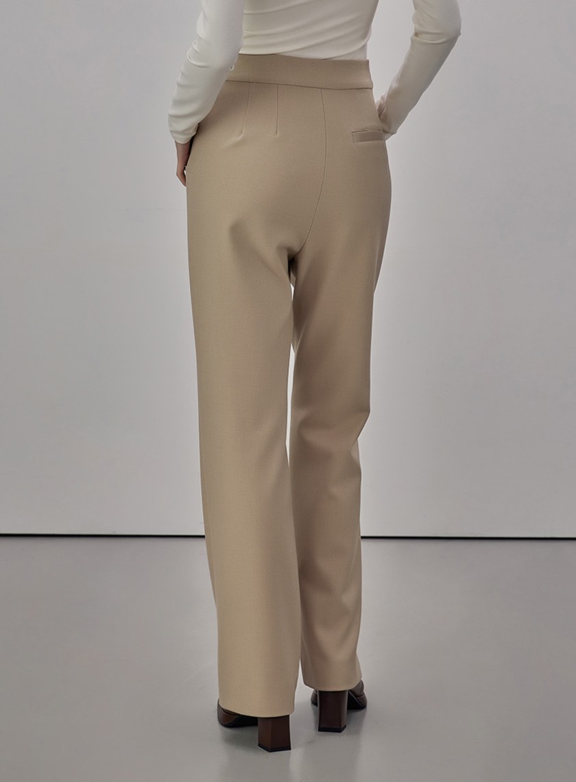 率性拼接微喇叭西裝褲